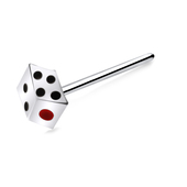 Dice Shaped Silver Nose Stud NSKA-787